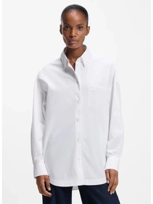 Boss Beyaz Kadın Oversize Gömlek 50553532