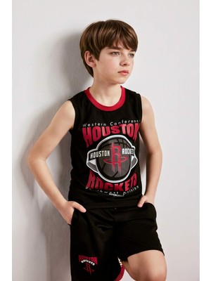 DeFacto NBA Houston Rockets Bisiklet Yaka Atlet Erkek Çocuk H2956A826HS