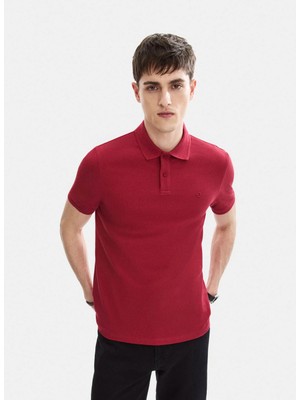 Back And Bond Bordo Regular Fit Örme Polo Yaka Tişört
