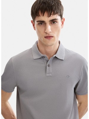Back And Bond Gri Regular Fit Polo Yaka Tişört