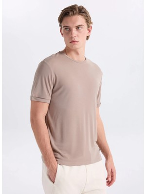 gmg firenze Gmg Fırenze Vizon Erkek Slim Fit T-Shirt GU26MSS03002