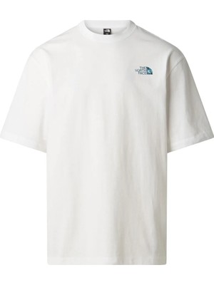 The North Face NF0A8G9WFN41-M Lıquıd Box Oversıze Beyaz Yuvarlak Regular Fit Düz Erkek T-Shirt