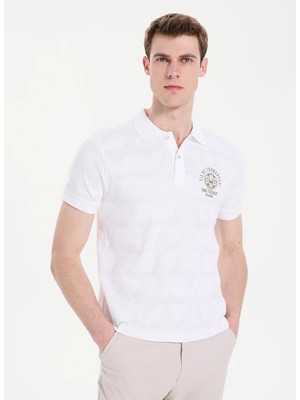 gmg firenze Gmg Fırenze Beyaz Erkek Slim Fit Logo Baskılı T-Shirt GU26MSS03017