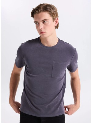 gmg firenze Gmg Fırenze Indigo Erkek Slim Fit T-Shirt GU26MSS03003