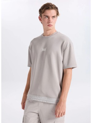 gmg firenze Gmg Fırenze Taş Erkek Regular Fit Yazı Baskılı T-Shirt GU26MSS03001