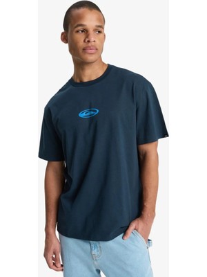 Quiksilver Flowers Surfıng Lacivert Bisiklet Normal Baskılı Erkek T-Shirt