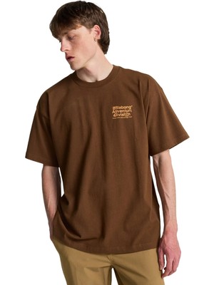 Billabong Grow Og Ss Kahve Bisiklet Relaxed Yazı Baskılı Erkek T-Shirt