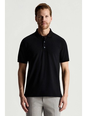 Hemington Lyocell Pamuk Kumaş Siyah Polo Yaka T-Shirt