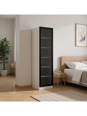 Minar Kale 210 1 Kapılı Raflı Dlp Beyaz - Füme Cam Modern Tasarımlı Suntalam Malzeme