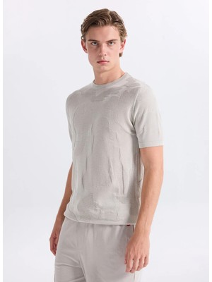 gmg firenze Gmg Fırenze Taş Erkek Bisiklet Slim Fit Kamuflaj Desenli Kazak GU26MSS04026