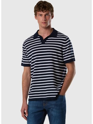 North Sails Lacivert - Beyaz Erkek Regular Fit Desenli Kazak NS0000699388