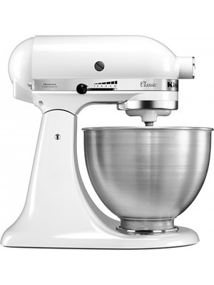 KitchenAid Classic 4,3 L Stand Mikser 275 W Güç ve Beyaz Renk ile Mutfakta Klasik Performans 5K45SS