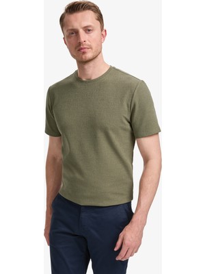 Pierre Cardin Erkek Haki Regular Fit Bisiklet Yaka Tişört 50327857-VR027
