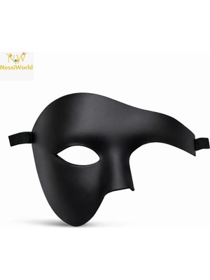 Mey Ithalat® Siyah Yarım Erkek Maske – Phantom Parti &amp; Balo Maskesi