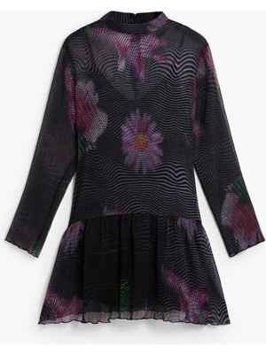 Desigual Siyah Kadın Dik Yaka Elbise 26SWVW23