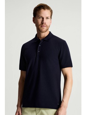 Hemington Lyocell Pamuk Kumaş Lacivert Polo Yaka T-Shirt