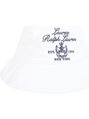 Lauren Ralph Lauren Beyaz Kadın Logo Baskılı Şapka 454P09803