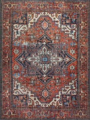 Pera Halı Kiremit ve Turuncu Tonlu Iran Tarzı Vintage Halı - Outlet - 50039TOU