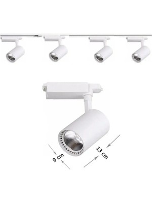 Essey 4 Adet 30 Watt Beyaz Geniş Kasa Günışığı Ledli Ray Spot - 1 mt Ray Hediyeli Ray Spot