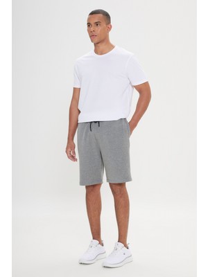 Altınyıldız Classics Erkek Gri Melanj Standart Fit Günlük Rahat Spor Örme Şort