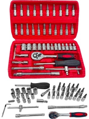 Genel Tedarik Cr-V Max 1/4 Cırcırlı 46 Parça Lokma Anahtar Takımı Bits Uç Seti Tam Set Germany
