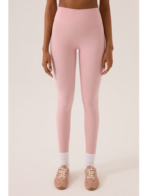 Los Ojos x Ece Pembe Yüksek Bel Spor Tayt Mono Leggings