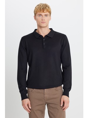 Altınyıldız Classics Yünlü Standart Fit Normal Kesim Polo Yaka Triko Kazak