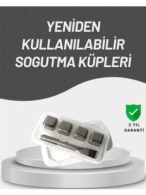 Mey Ithalat® Çevre Dostu Metal Buz Küpü ve Kullanışlı Klips Seti