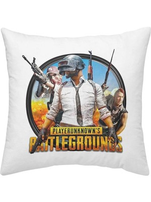 Makiteks Çocuk ve Genç Odaları Için Baskılı Fermuarlı 42X42 cm Dekoratif Kırlent (Sadece Kırlent , Iç Yastık Dahil Değildir) Huntrix Pubg