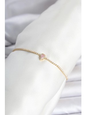 İlk El Grup Ieg™  Pirinç Gold Renk Pembe Damla Model Su Yolu Kadın Bileklik TG27BB8477