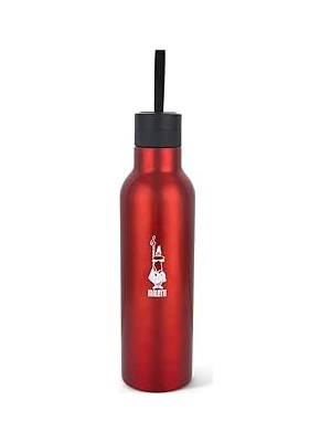 Uravas Store Bialetti - Termal Şişe - 500ML - Kırmızı Renk - Paslanmaz Çelik - Çift Katmanlı - 12 Saat Sıcak 24