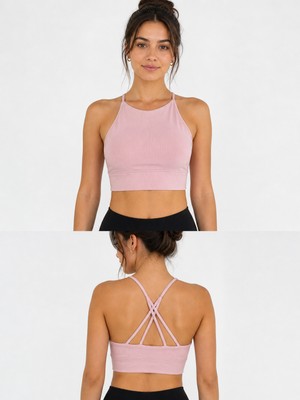 Toz Pembe Sporcu Crop