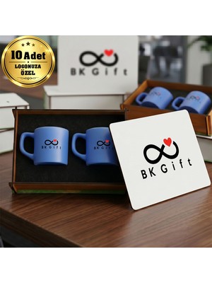 BK Gift Logonuza Özel 10 Adet Kutulu Lila Renk Kahve Fincanı Seti – Kutulu Seramik Fincan Kurumsal Hediye Seti