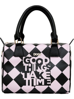 Dogo Kadın Vegan Deri Siyah El Çantası - Good Things Take Time Tasarım