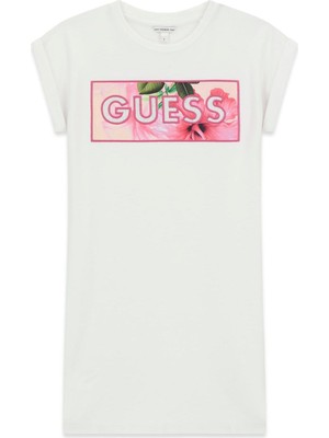 Guess Bg Store Kız Çocuk Beyaz Elbise