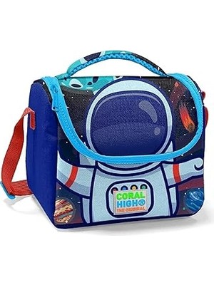 Uravas Store Coral High Erkek Çocuk Mavi Astronot Okul ve Piknik Beslenme Çantası