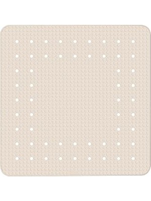 Uravas Store Mirasol Banyo Paspası Bej 54 x 54 cm Vantuzlu Kaymaz Duş Paspası Bej