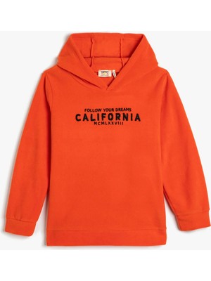 Koton Kapşonlu Sweatshirt California Baskılı Şardonlu
