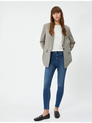 Koton  4Wal40046Md Drk Koyu İndigo Kadın Pamuk Denim Pantolon