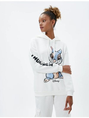 Koton Kapşonlu Bambi Sweatshirt Baskılı Lisanslı Uzun Kollu