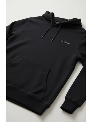 Columbia Csc M Basic Sm Logo Erkek Sweatshirt Siyah Kapüşonlu Rahat Kesim Sezonluk CS0275