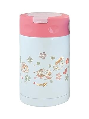 Uravas Store Trendix Çelik Içli Termos 500 ml Pembe Çelik Kaşık Ile TX-6129