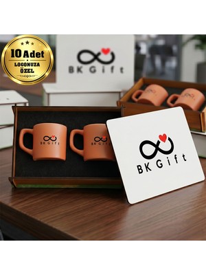 BK Gift Logonuza Özel 10 Adet Kutulu Turuncu Renk Kahve Fincanı Seti – Kutulu Seramik Fincan Kurumsal Hediye Seti