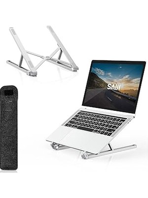 Uravas Store Bix Saiji X2 Taşıma Çantalı Alüminyum Notebook Laptop Standı Gümüş