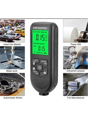 Genel Tedarik HW-300PRO Oto Boya Kalınlık Ölçer 0-2000ΜM Fe & Nfe Kaplama Kalınlık Test Cihazı