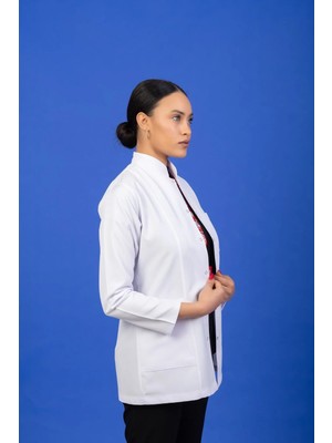 Başaran Uniforma Kadın Hakim Yaka Uzun Kollu Orta Boy Doktor, Eczacı, Hemşire, Öğretmen, Laboratuvar Önlüğü - Alpaka Kumaş