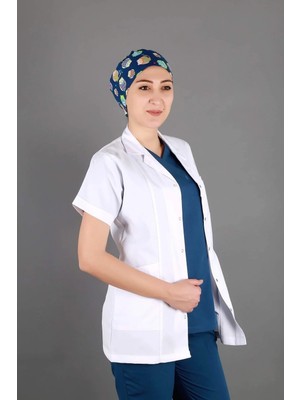 Başaran Uniforma Kadın Ceket Yaka Kısa Kollu Orta Boy Doktor, Eczacı, Hemşire, Öğretmen, Laboratuvar Önlüğü - Alpaka Kumaş