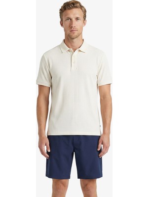 Nautica Erkek Krem Regular Fit Polo Yaka T-Shirt K65303T.1MA