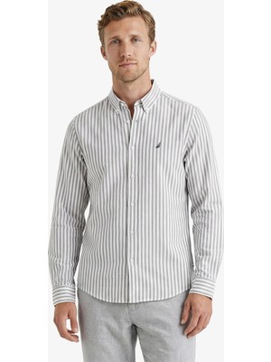 Nautica Erkek Lacivert Regular Fit Çizgili Gömlek W65541T.4NV