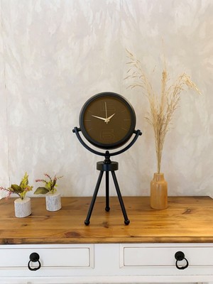Zenvia Siyah Metal Mini Tripod Spor Masa Saati 45×26 cm